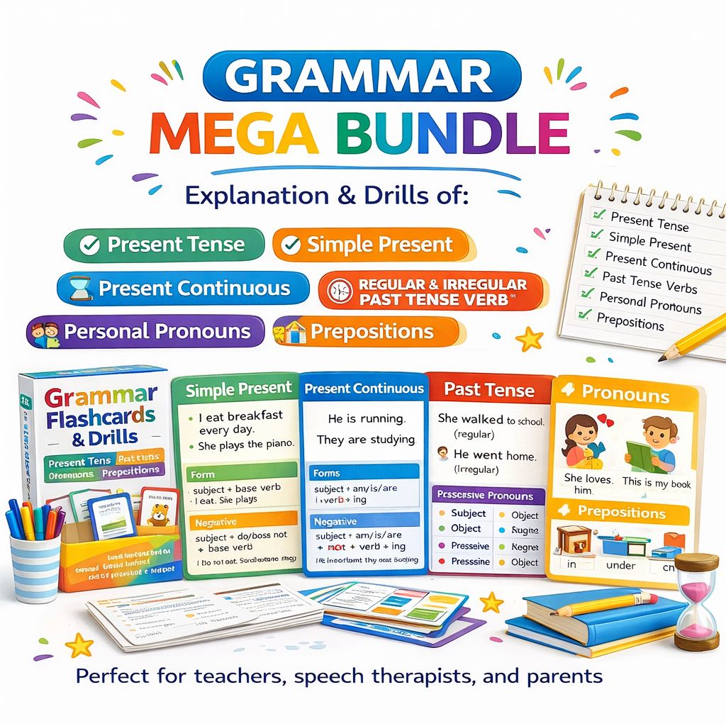 Speech Therapy Mega Bundle for Kids – Flashcards, Games & Worksheets
