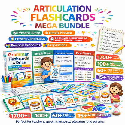 Speech Therapy Mega Bundle for Kids – Flashcards, Games & Worksheets