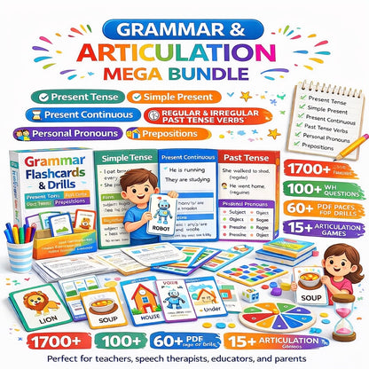 Speech Therapy Mega Bundle for Kids – Flashcards, Games & Worksheets