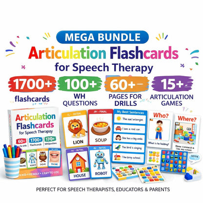 Speech Therapy Mega Bundle for Kids – Flashcards, Games & Worksheets